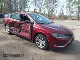 2015 Chrysler 200 Limited with VIN 1C3CCCAB6FN741128, listed as a IAAI auction lot 41933248 with 205,253 mi miles. Bid and sale history available at carsss.com. Image 1.