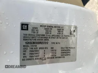 2013 Chevrolet Tahoe LT z VIN 1GNSCBE00DR237312, wystawiony jako Copart lot #48971785 z przebiegiem 211 410 mil mil oraz Szkoda całkowita • Salvage title. Historia ofert i sprzedaży dostępna na DreamBid. Obrazek 13.