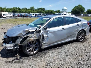 2020 Honda Civic Sedan EX-L with VIN 19XFC1F72LE214978, listed as a Copart auction lot 61613004 with 25,787 mi miles and Salvage Title. Bid and sale history available at carsss.com. Image 1.