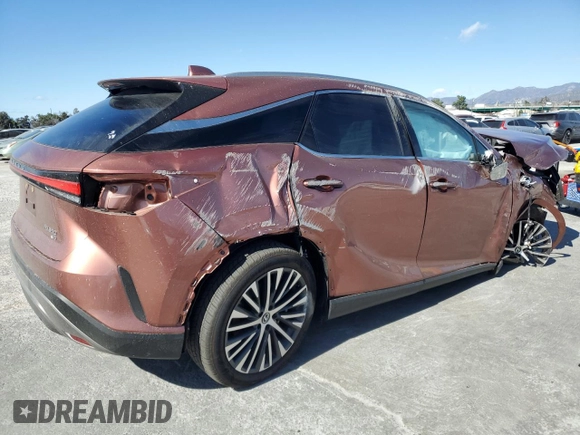 2023 Lexus RX 350 with VIN 2T2BAMCAXPC038185, listed as a Copart auction lot 47246705 with 12,837 mi miles and Salvage Title. Bid and sale history available at DreamBid. Image 3.