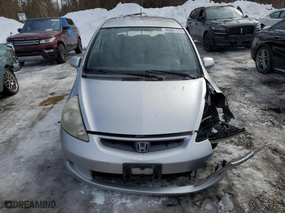 2007 Honda Fit with VIN JHMGD38417S812786, listed as a Copart auction lot 45581115 with 0 mi miles and Salvage Title. Bid and sale history available at carsss.com. Image 5.