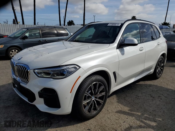 2022 BMW X5 sDrive40i with VIN 5UXCR4C06N9K56344, listed as a Copart auction lot 47600815 with 19,592 mi miles and Salvage Title. Bid and sale history available at carsss.com. Image 1.