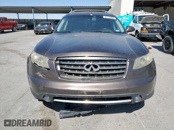 2008 Infiniti FX z VIN JNRAS08W38X203278, wystawiony jako Copart lot #57710405 z przebiegiem 168 007 mil mil oraz Szkoda całkowita • Salvage title. Historia ofert i sprzedaży dostępna na DreamBid. Obrazek 5.