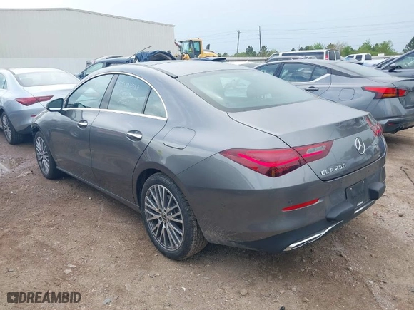 2025 Mercedes-Benz CLA with VIN W1K5J4GB5SN522717, listed as a IAAI auction lot 41915184 with 10,107 mi miles. Bid and sale history available at carsss.com. Image 3.