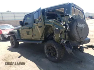 2020 Jeep Wrangler Unlimited Sahara with VIN 1C4HJXEG9LW311913, listed as a Copart auction lot 54265535 with 43,893 mi miles and Salvage title. Bid and sale history available at DreamBid. Image 2.