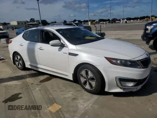 2013 Kia Optima Hybrid LX with VIN KNAGM4ADXD5043617, listed as a Copart auction lot 73847634 with 0 mi miles and Salvage Title. Bid and sale history available at carsss.com. Image 4.