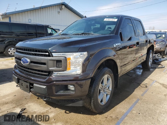 2018 Ford F-150 XL with VIN 1FTEW1EP2JFD57520, listed as a Copart auction lot 47601325 with 65,538 mi miles and Salvage Title. Bid and sale history available at carsss.com. Image 1.