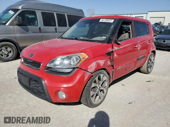 2012 Kia Soul + with VIN KNDJT2A64C7401735, listed as a Copart auction lot 48199655 with 119,693 mi miles and Salvage Title. Bid and sale history available at carsss.com. Image 1.