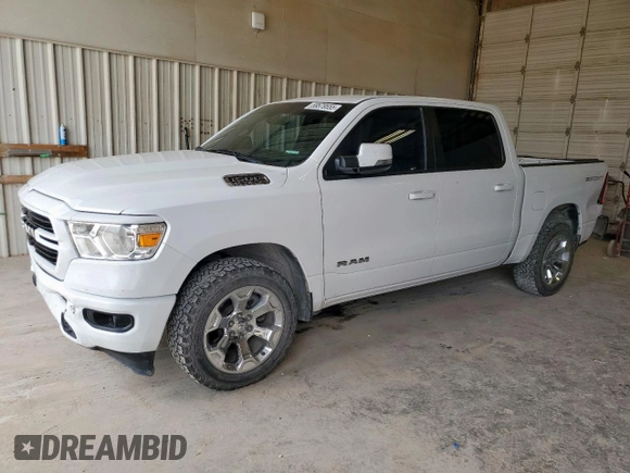 2020 Ram 1500 Lone Star with VIN 1C6RREFT7LN361686, listed as a Copart auction lot 59579555 with 74,421 mi miles and Salvage title. Bid and sale history available at DreamBid. Image 1.
