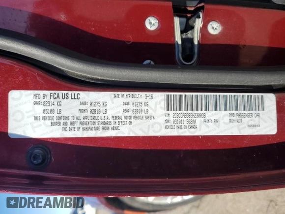 2016 Chrysler 300 with VIN 2C3CCAEG8GH230038, listed as a Copart auction lot 44841545 with 125,091 mi miles and Salvage Title. Bid and sale history available at carsss.com. Image 14.