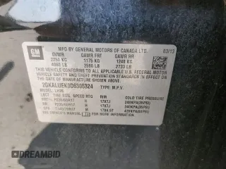 2013 GMC Terrain SLT with VIN 2GKALUEK0D6306324, listed as a Copart auction lot 62365165 with 184,897 mi miles and Salvage title. Bid and sale history available at DreamBid. Image 12.