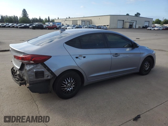 2017 Hyundai Elantra SE with VIN 5NPD74LF1HH079052, listed as a Copart auction lot 58267955 with Not provided miles and Salvage title. Bid and sale history available at DreamBid. Image 3.