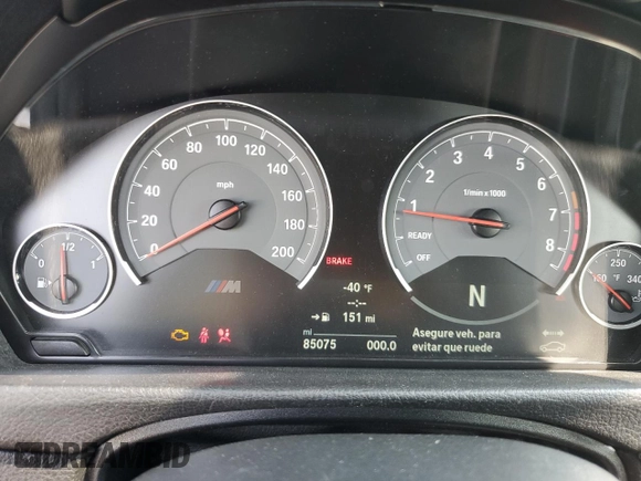 2016 BMW M3 with VIN WBS8M9C55G5G41642, listed as a Copart auction lot 58733145 with 85,075 mi miles and Salvage title. Bid and sale history available at DreamBid. Image 9.