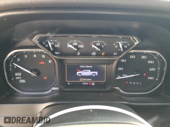 2021 GMC Sierra 1500 with VIN 1GTP9GEK1MZ410699, listed as a Copart auction lot 69913004 with 70,303 mi miles and Salvage Title. Bid and sale history available at DreamBid. Image 9.