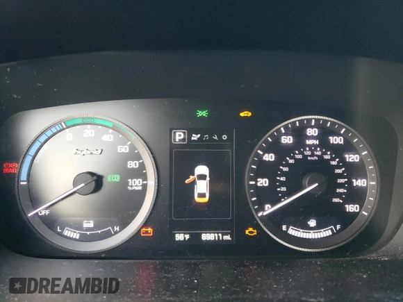 2016 Hyundai Sonata Hybrid SE with VIN KMHE24L10GA014895, listed as a Copart auction lot 72613852 with 69,811 mi miles. Bid and sale history available at carsss.com. Image 9.