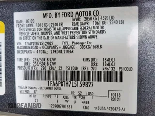 2020 Ford Mustang EcoBoost z VIN 1FA6P8TH7L5159827, wystawiony jako Copart lot #61649665 z przebiegiem 59 453 mil mil oraz Czysty tytuł • Clean title. Historia ofert i sprzedaży dostępna na DreamBid. Obrazek 12.