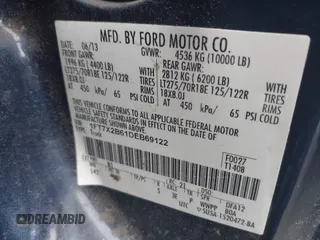 2013 Ford F-250 XL with VIN 1FT7X2B61DEB69122, listed as a IAAI auction lot 42361265 with 499,007 mi miles and . Bid and sale history available at DreamBid. Image 9.