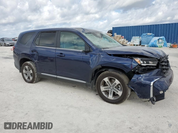 2025 Honda Pilot EX-L with VIN 5FNYG1H48SB026054, listed as a Copart auction lot 45675585 with 6,640 mi miles and Non Repairable. Bid and sale history available at carsss.com. Image 4.