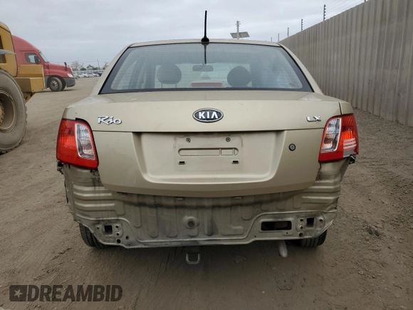 2009 Kia Rio LX with VIN KNADE223496549097, listed as a Copart auction lot 54375975 with 140,882 mi miles and Salvage Title. Bid and sale history available at DreamBid. Image 6.