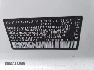 2018 Volkswagen GTI S с VIN 3VW547AU5JM256327, выставлен на аукционе IAAI как лот 41948633 с пробегом 80 006 миль миль и . История ставок и продаж доступна на DreamBid. Изображение 9.