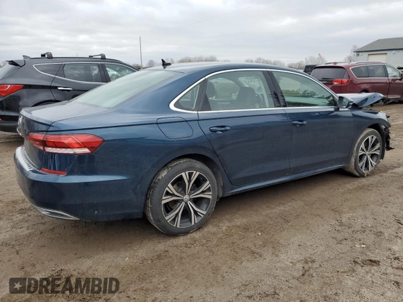 2021 Volkswagen Passat SE with VIN 1VWSA7A35MC012993, listed as a Copart auction lot 49927025 with 35,540 mi miles and Salvage title. Bid and sale history available at DreamBid. Image 3.