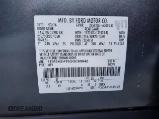 2016 Ford Explorer Platinum with VIN 1FM5K8HT6GGC69842, listed as a Copart auction lot 49149155 with 212,188 mi miles and Clean Title. Bid and sale history available at carsss.com. Image 13.