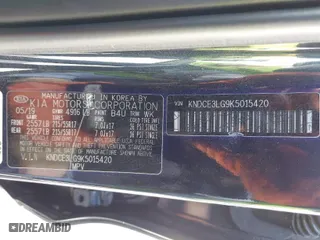 2019 Kia Niro EV EX Premium with VIN KNDCE3LG9K5015420, listed as a IAAI auction lot 41699570 with 37,619 mi miles. Bid and sale history available at carsss.com. Image 9.