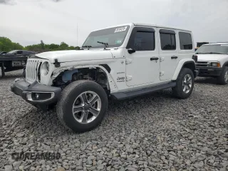 2020 Jeep Wrangler Unlimited Sahara с VIN 1C4HJXENXLW224455, выставлен на аукционе Copart как лот 58184255 с пробегом 42 885 миль миль и Списание • Salvage title. История ставок и продаж доступна на DreamBid. Изображение 1.
