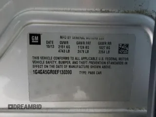 2014 Buick LaCrosse with VIN 1G4GA5GR0EF130390, listed as a Copart auction lot 85294504 with 94,021 mi miles and Salvage title. Bid and sale history available at DreamBid. Image 12.