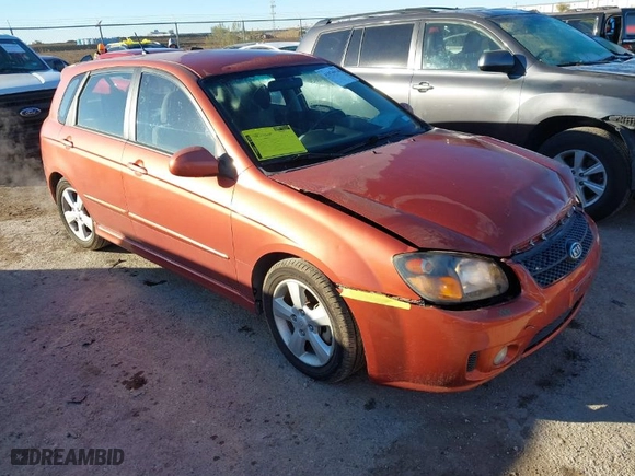 2008 Kia Spectra with VIN KNAFE161985011785, listed as a IAAI auction lot 41076914 with NaN miles. Bid and sale history available at carsss.com. Image 1.