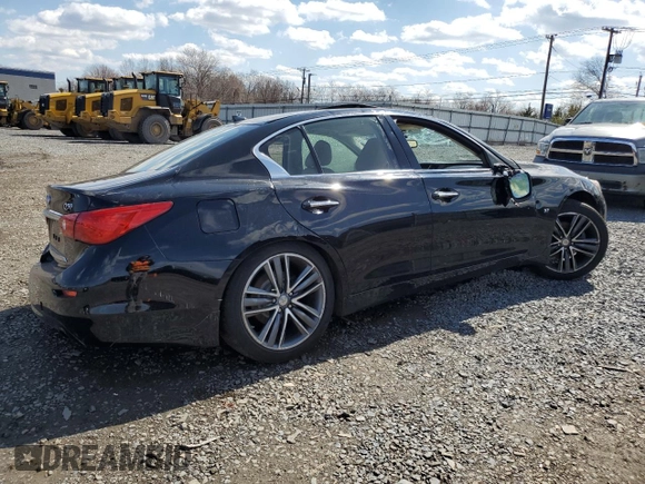 2015 Infiniti Q50 Premium with VIN JN1BV7AR4FM390914, listed as a Copart auction lot 50402405 with 142,605 mi miles and Salvage Title. Bid and sale history available at DreamBid. Image 3.