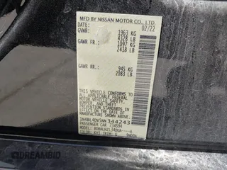 2022 Nissan Altima 2.5 SV with VIN 1N4BL4DV5NN344243, listed as a IAAI auction lot 41827025 with 136,627 mi miles. Bid and sale history available at carsss.com. Image 9.