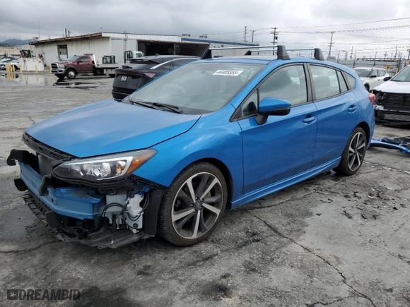 2023 Subaru Impreza Sport with VIN 4S3GTAM64P3709226, listed as a Copart auction lot 44405555 with 16,797 mi miles and Salvage Title. Bid and sale history available at carsss.com. Image 1.