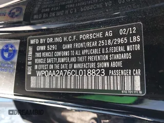 2012 Porsche Panamera с VIN WP0AA2A76CL018823, выставлен на аукционе IAAI как лот 41029754 с пробегом 120 261 миль миль и . История ставок и продаж доступна на DreamBid. Изображение 9.