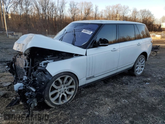 2017 Land Rover Range Rover with VIN SALGS5FE7HA328474, listed as a Copart auction lot 45054175 with 56,600 mi miles and Salvage title. Bid and sale history available at DreamBid. Image 1.