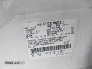 2019 Ford Edge SEL with VIN 2FMPK3J96KBB95803, listed as a IAAI auction lot 42359722 with 133,366 mi miles and . Bid and sale history available at DreamBid. Image 9.