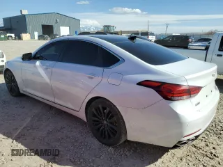 2018 Genesis G80 5.0L Ultimate with VIN KMHGN4JFXJU228703, listed as a Copart auction lot 49470565 with 95,585 mi miles and Salvage Title. Bid and sale history available at carsss.com. Image 2.