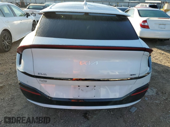 2022 Kia EV6 GT-Line with VIN KNDC4DLC7N5036650, listed as a Copart auction lot 69702203 with 38,611 mi miles and Salvage Title. Bid and sale history available at carsss.com. Image 6.
