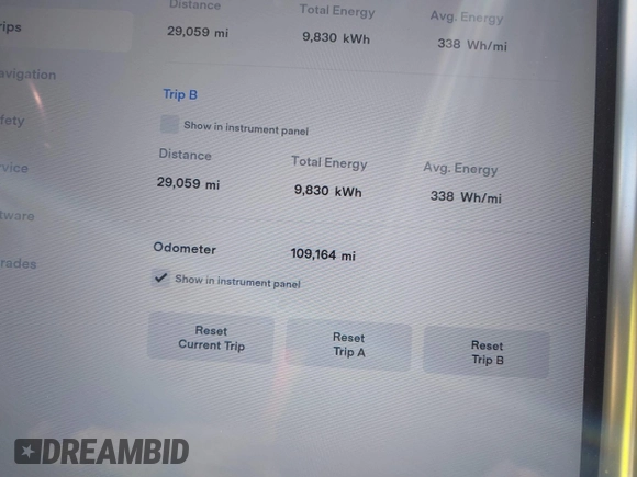 2014 Tesla Model S P85D with VIN 5YJSA1H20EFP63761, listed as a IAAI auction lot 41980472 with 109,164 mi miles and . Bid and sale history available at DreamBid. Image 7.