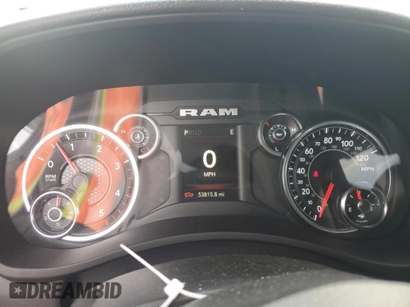 2023 Ram 2500 Tradesman with VIN 3C6UR5CL8PG574319, listed as a Copart auction lot 61355764 with 53,815 mi miles and Salvage Title. Bid and sale history available at carsss.com. Image 9.