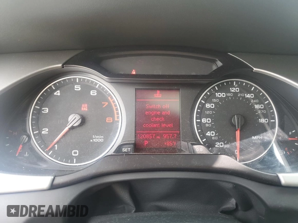2009 Audi A4 Premium Plus with VIN WAUSF78KX9N024437, listed as a Copart auction lot 55547125 with 120,857 mi miles and Salvage title. Bid and sale history available at DreamBid. Image 9.