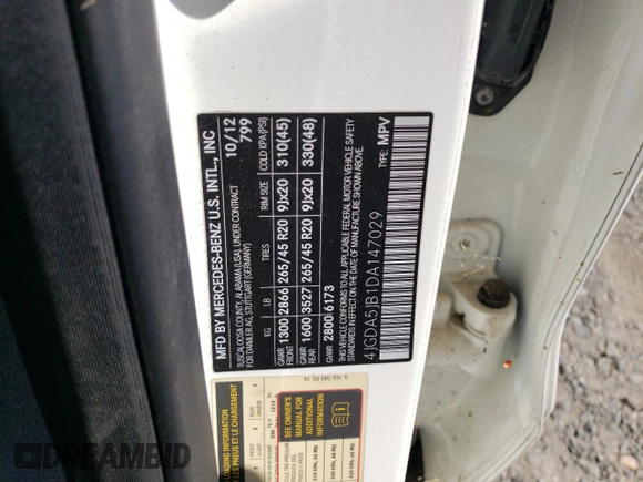 2013 Mercedes-Benz M 350 с VIN 4JGDA5JB1DA147029, выставлен на аукционе Copart как лот 60650215 с пробегом 91 740 миль миль и Чистый • Clean title. История ставок и продаж доступна на DreamBid. Изображение 13.