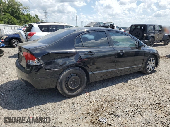 2010 Honda Civic LX with VIN 2HGFA1F52AH540836, listed as a Copart auction lot 55409495 with 117,035 mi miles and Salvage Title. Bid and sale history available at DreamBid. Image 3.