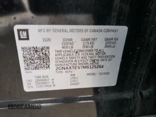 2021 Chevrolet Equinox LT with VIN 2GNAXTEV7M6125264, listed as a Copart auction lot 46973595 with Not Provided miles and Salvage Title. Bid and sale history available at DreamBid. Image 15.
