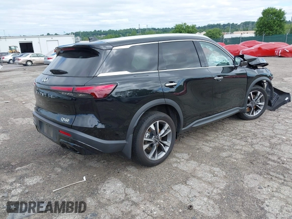 2024 Infiniti QX60 Luxe with VIN 5N1DL1FS1RC335847, listed as a IAAI auction lot 42255354 with 12,219 mi miles and . Bid and sale history available at DreamBid. Image 4.