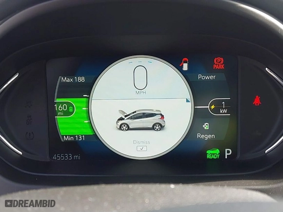 2018 Chevrolet Bolt EV LT with VIN 1G1FW6S06J4135351, listed as a IAAI auction lot 41668227 with 45,533 mi miles. Bid and sale history available at carsss.com. Image 7.
