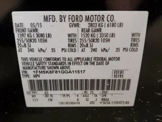 2016 Ford Explorer Limited with VIN 1FM5K8F81GGA11517, listed as a Copart auction lot 50257305 with 93,255 mi miles and Salvage Title. Bid and sale history available at carsss.com. Image 14.