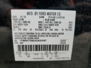 2018 Ford Explorer XLT z VIN 1FM5K7D80JGA63547, wystawiony jako Copart lot #54428935 z przebiegiem 90 398 mil mil oraz Szkoda całkowita • Salvage title. Historia ofert i sprzedaży dostępna na DreamBid. Obrazek 14.