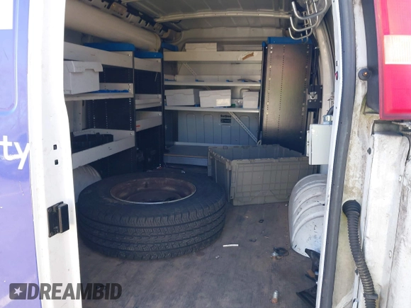 2015 Chevrolet Express Cargo with VIN 1GCWGFCF1F1161498, listed as a IAAI auction lot 41878871 with 157,365 mi miles. Bid and sale history available at carsss.com. Image 8.