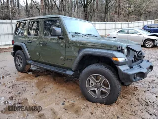 2022 Jeep Wrangler Unlimited Sport with VIN 1C4HJXDG2NW201368, listed as a Copart auction lot 87492374 with 50,375 mi miles and Salvage Title. Bid and sale history available at DreamBid. Image 4.
